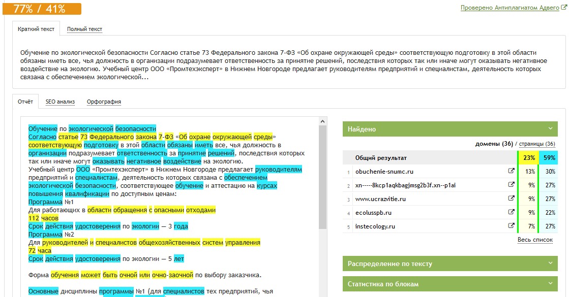 Проверка на уникальность с помощью Адвего